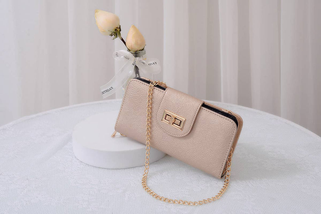 AD041 Turn Lock Crossbody Wallet