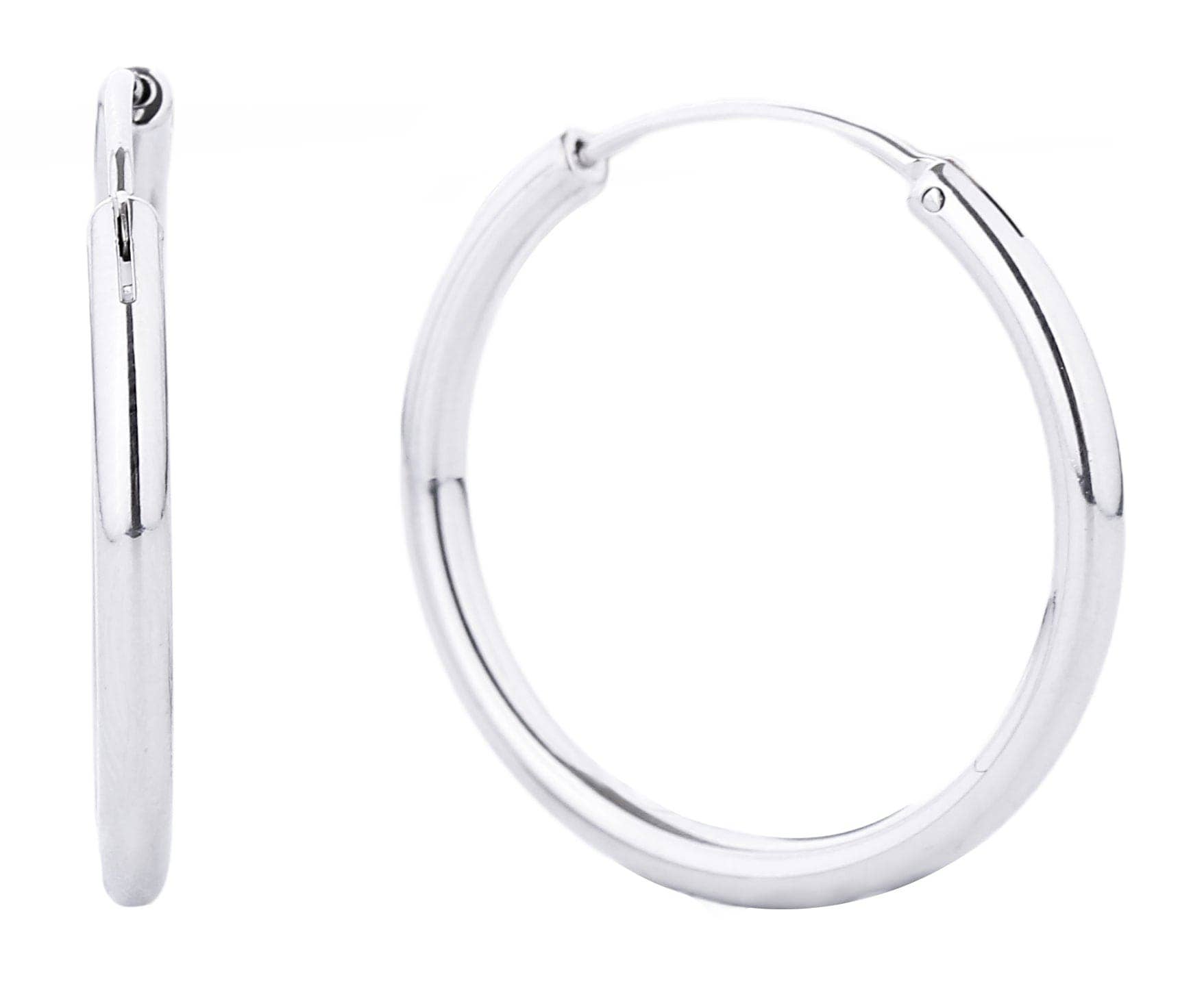 14K Gold Metal Endless Hoop Earrings