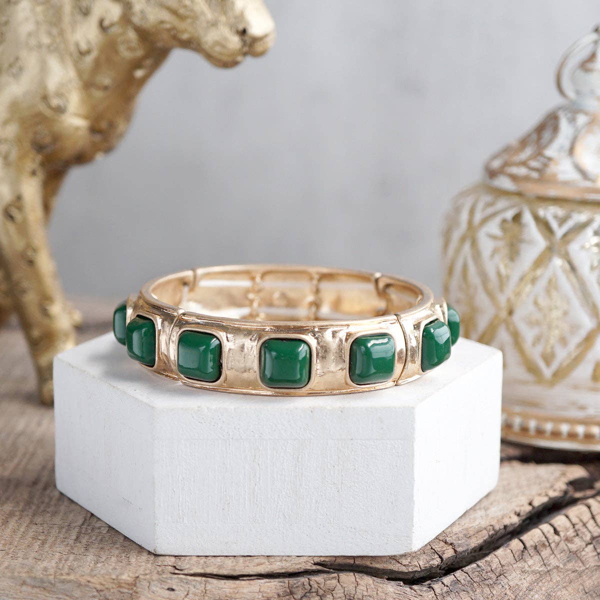 Eternal Glow – Eternity Stretchy Bangle with Cabochons or Pearls