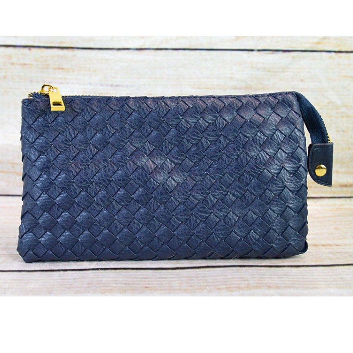 7050 Kathy Woven Three Compartment Clutch/Crossbody Bag