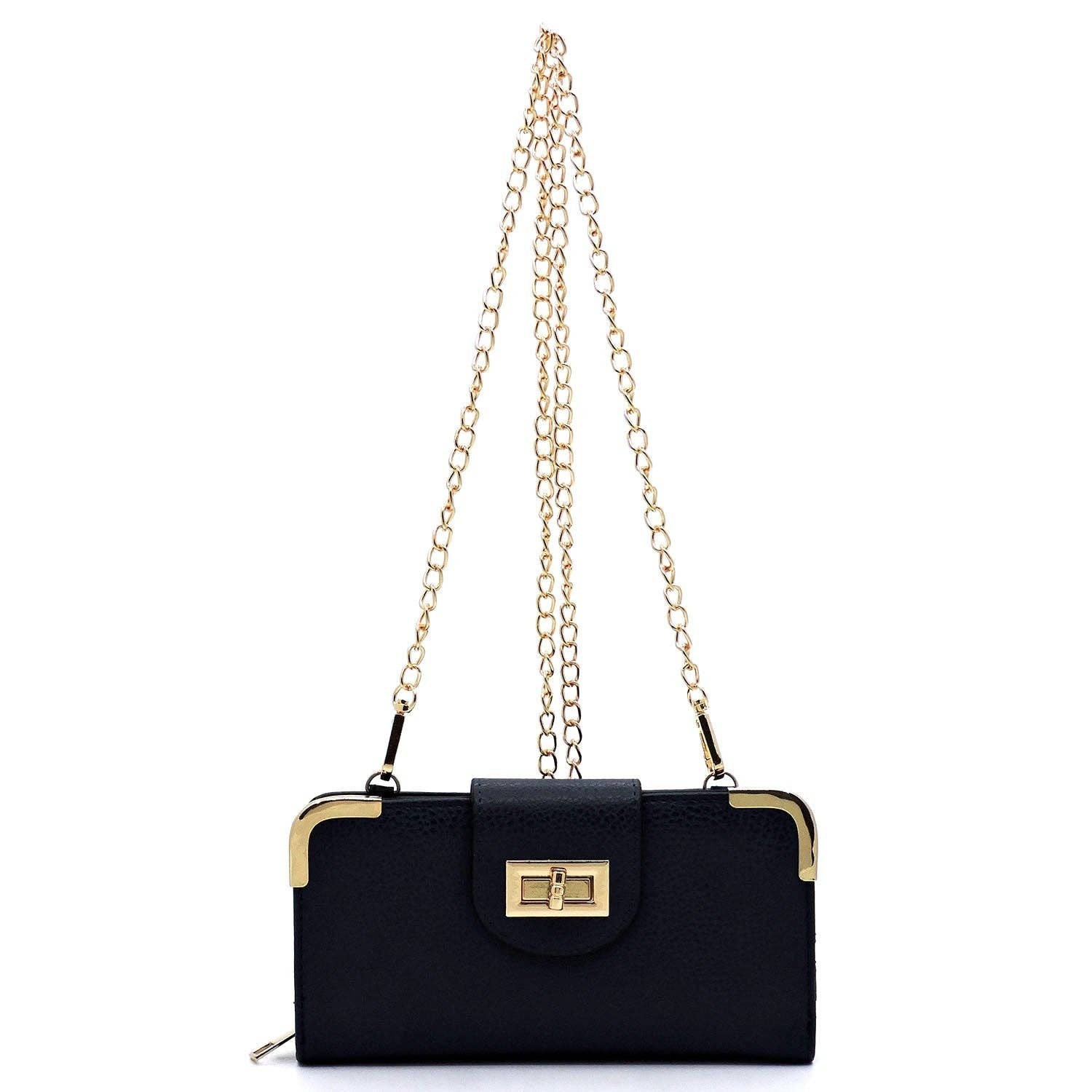 AD041 Turn Lock Crossbody Wallet