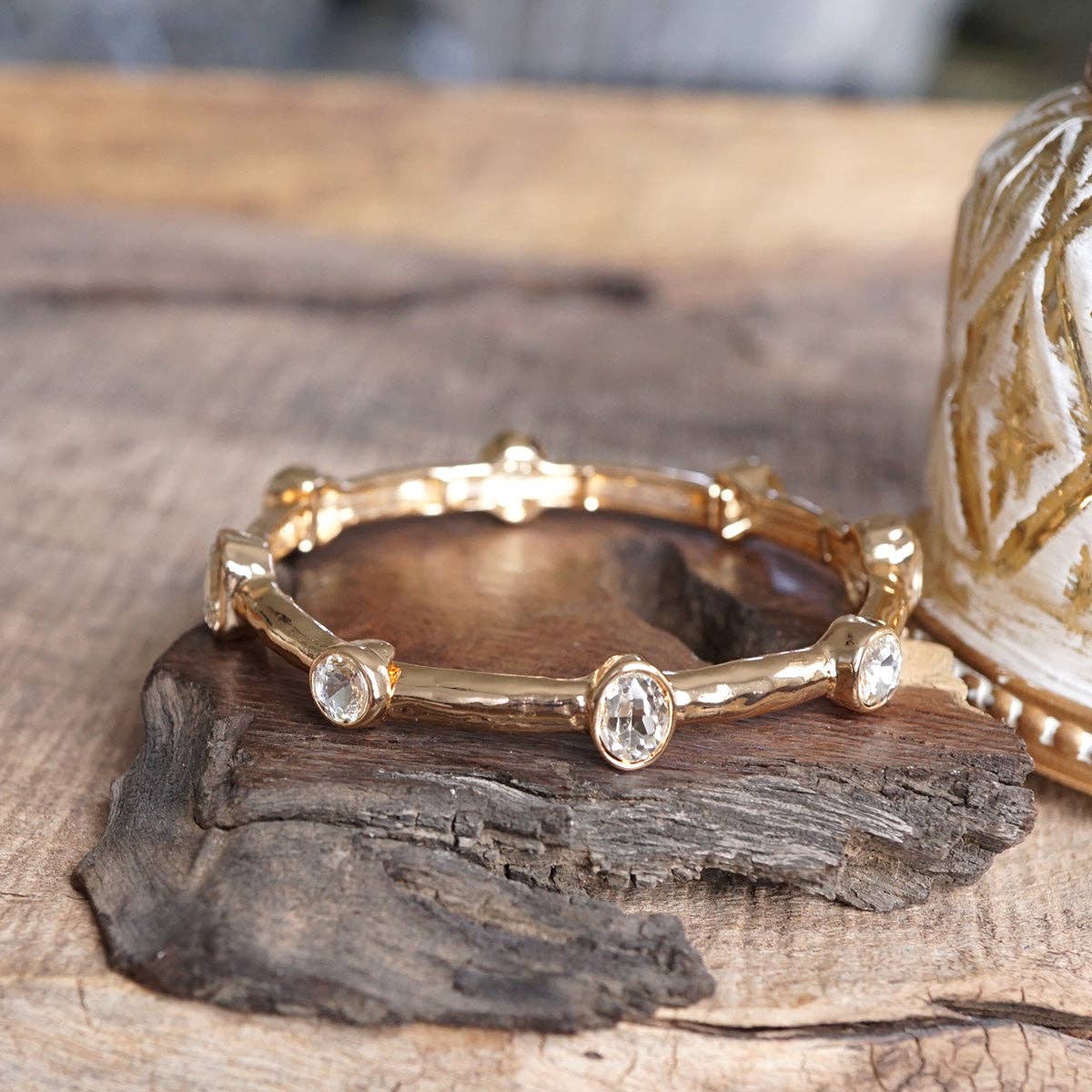 Radiant Stones – Jeweled Stretch Bangle Bracelet