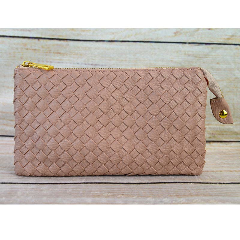 7050 Kathy Woven Three Compartment Clutch/Crossbody Bag