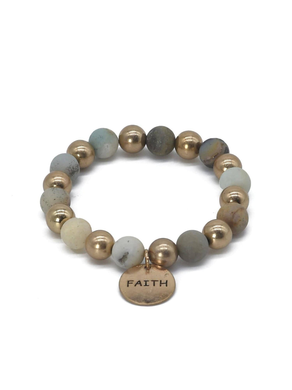Faith Charm Semi Precious Charm Bracelet
