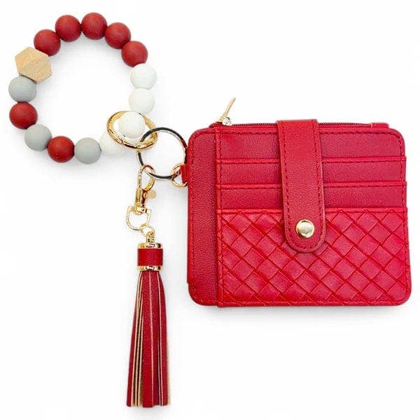 BB139x205 Nina Quilted Beaded Keychain Bracelet Wallet