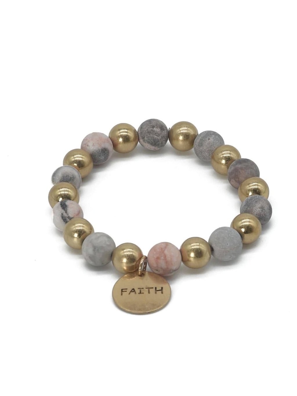 Faith Charm Semi Precious Charm Bracelet