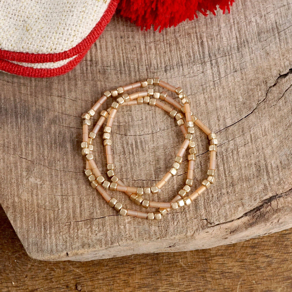 Layered Colorful and Gold Beaded Bracelets Sets