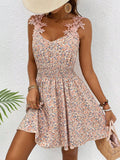 Floral Print with Crochet Detail Dress G9-DR182