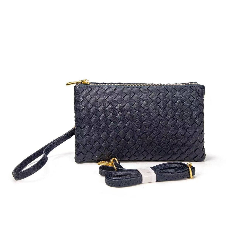 7050 Kathy Woven Three Compartment Clutch/Crossbody Bag