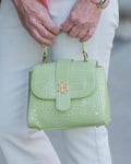 Tucker Handbag Lime Patent EC