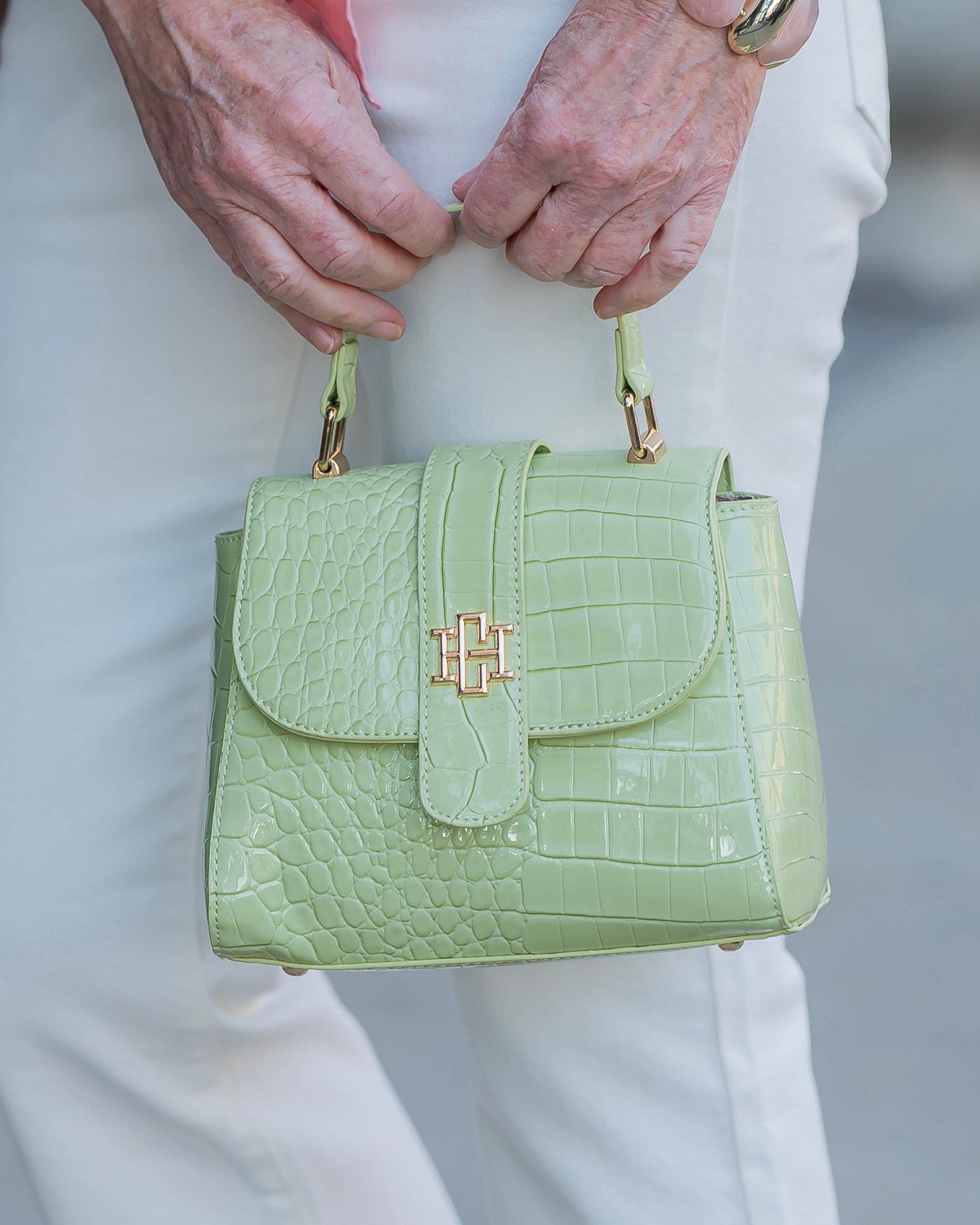 Tucker Handbag Lime Patent EC