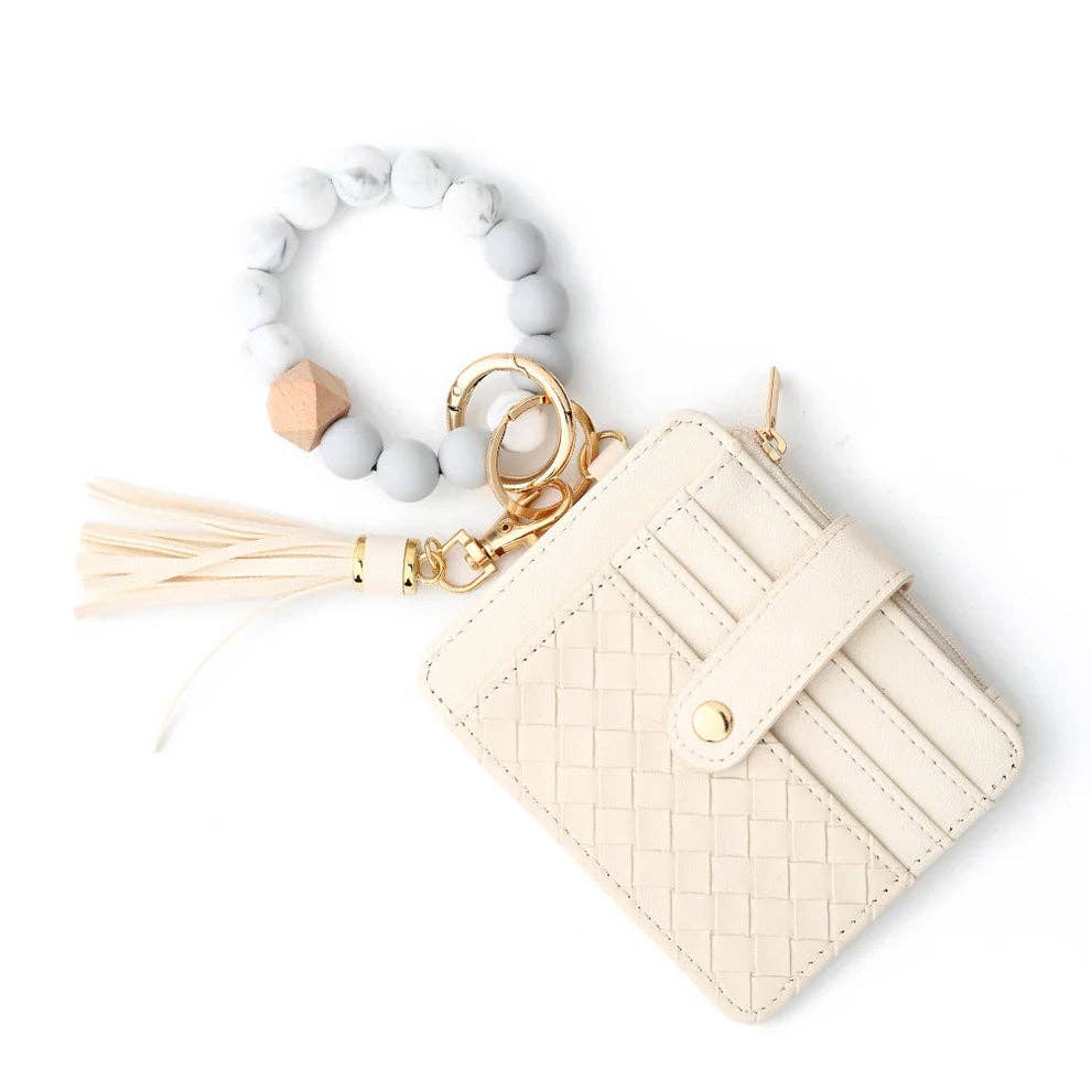 BB139x205 Nina Quilted Beaded Keychain Bracelet Wallet