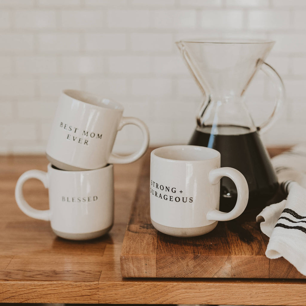 Strong & Courageous Stoneware Coffee Mug -Gifts & Home Decor