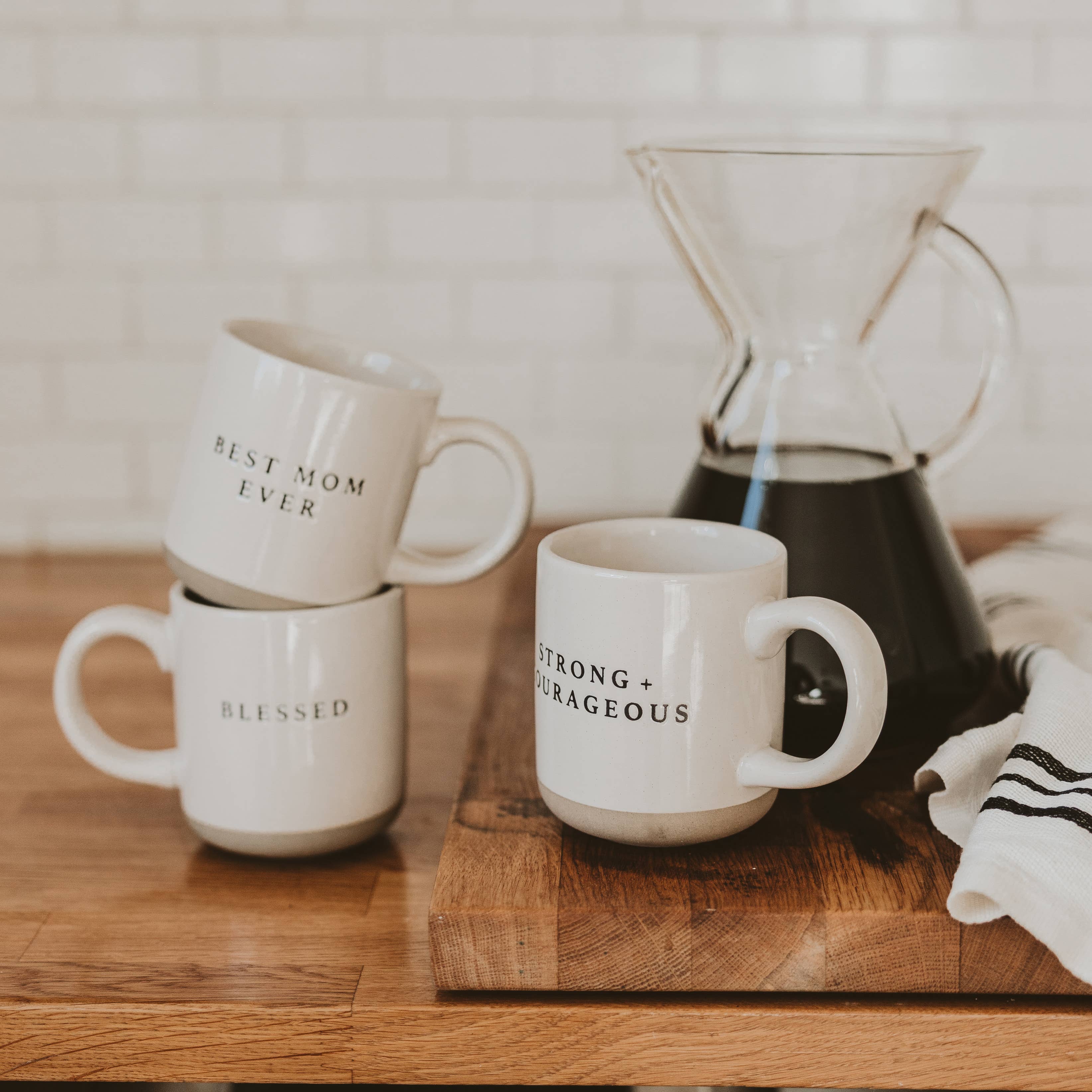 Strong & Courageous Stoneware Coffee Mug -Gifts & Home Decor