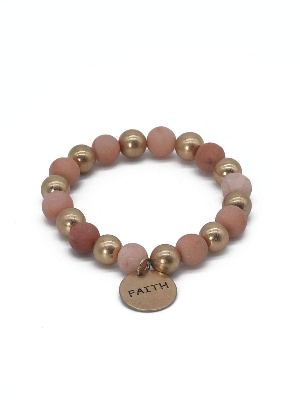 Faith Charm Semi Precious Charm Bracelet