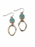 Semi Precious Stone Dangle Earrings