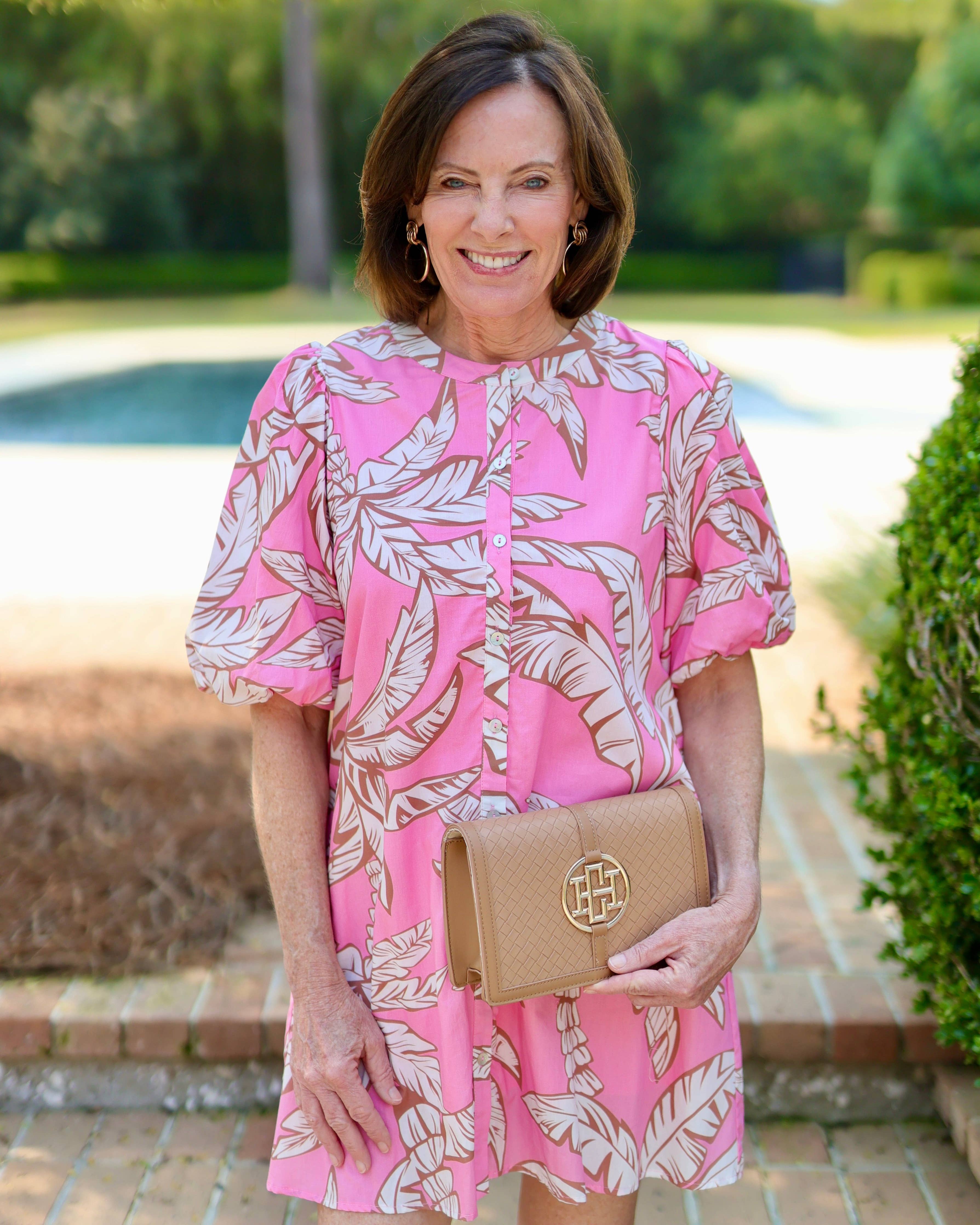 Cecilia Circle Logo Handbag Woven Tan