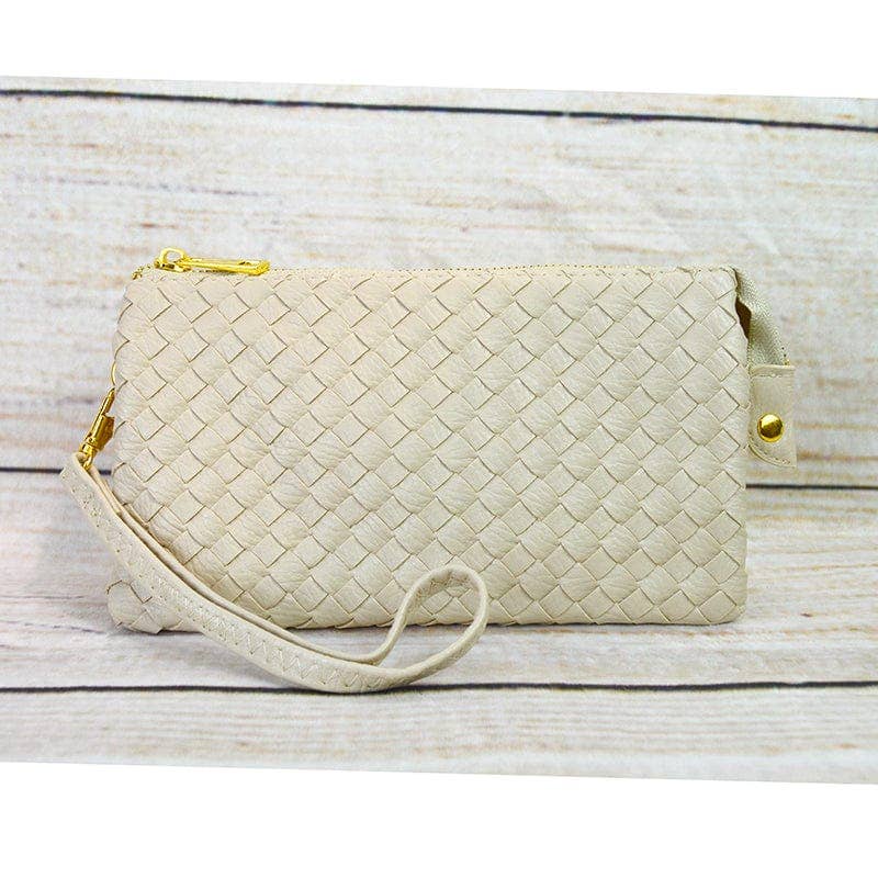 7050 Kathy Woven Three Compartment Clutch/Crossbody Bag