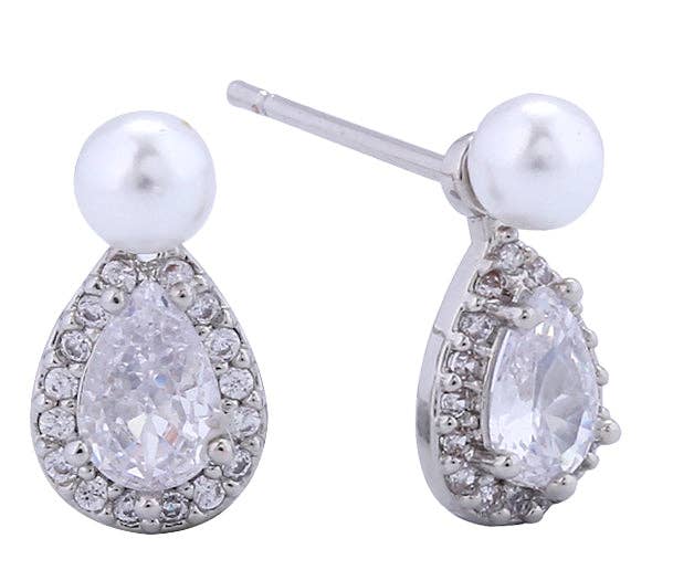 SJE311107 14K Dipped Pearl Drop Cut Post Earrings