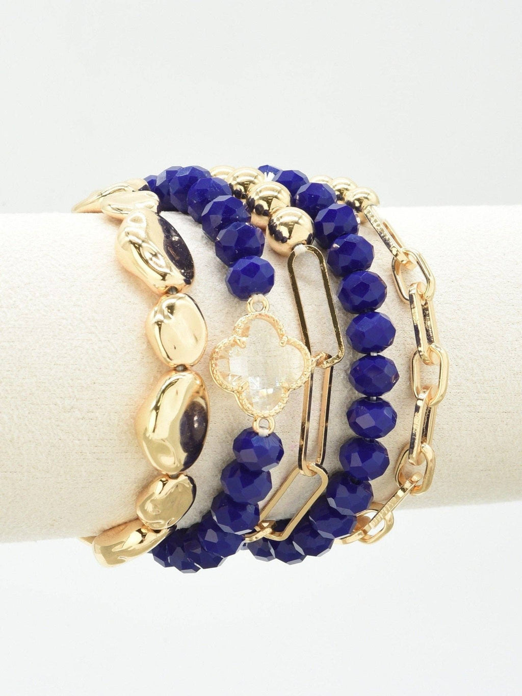 Beaded Clover Accent Jewelry Set Bracelet