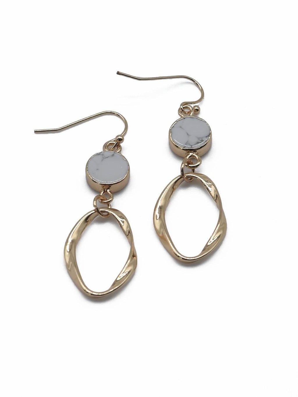 Semi Precious Stone Dangle Earrings