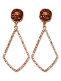 VE2891 Iridescent Post Rhinestone Kite Earrings