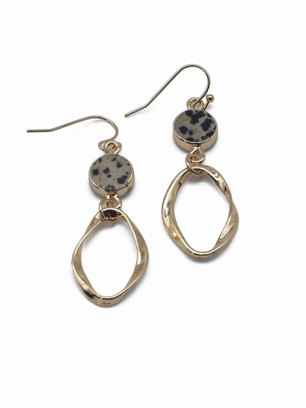 Semi Precious Stone Dangle Earrings