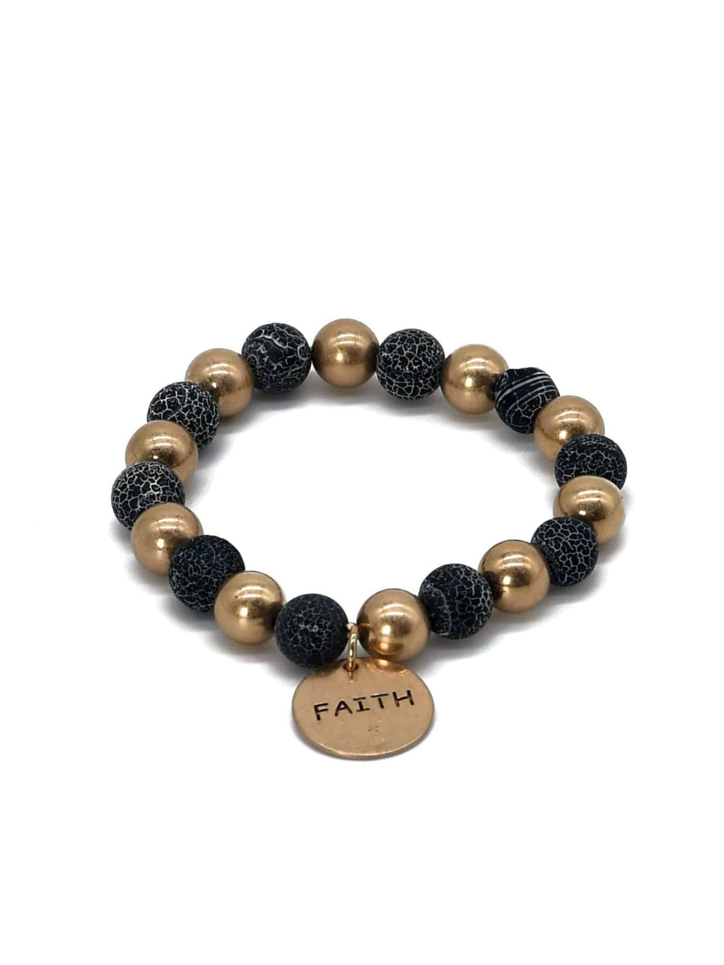 Faith Charm Semi Precious Charm Bracelet