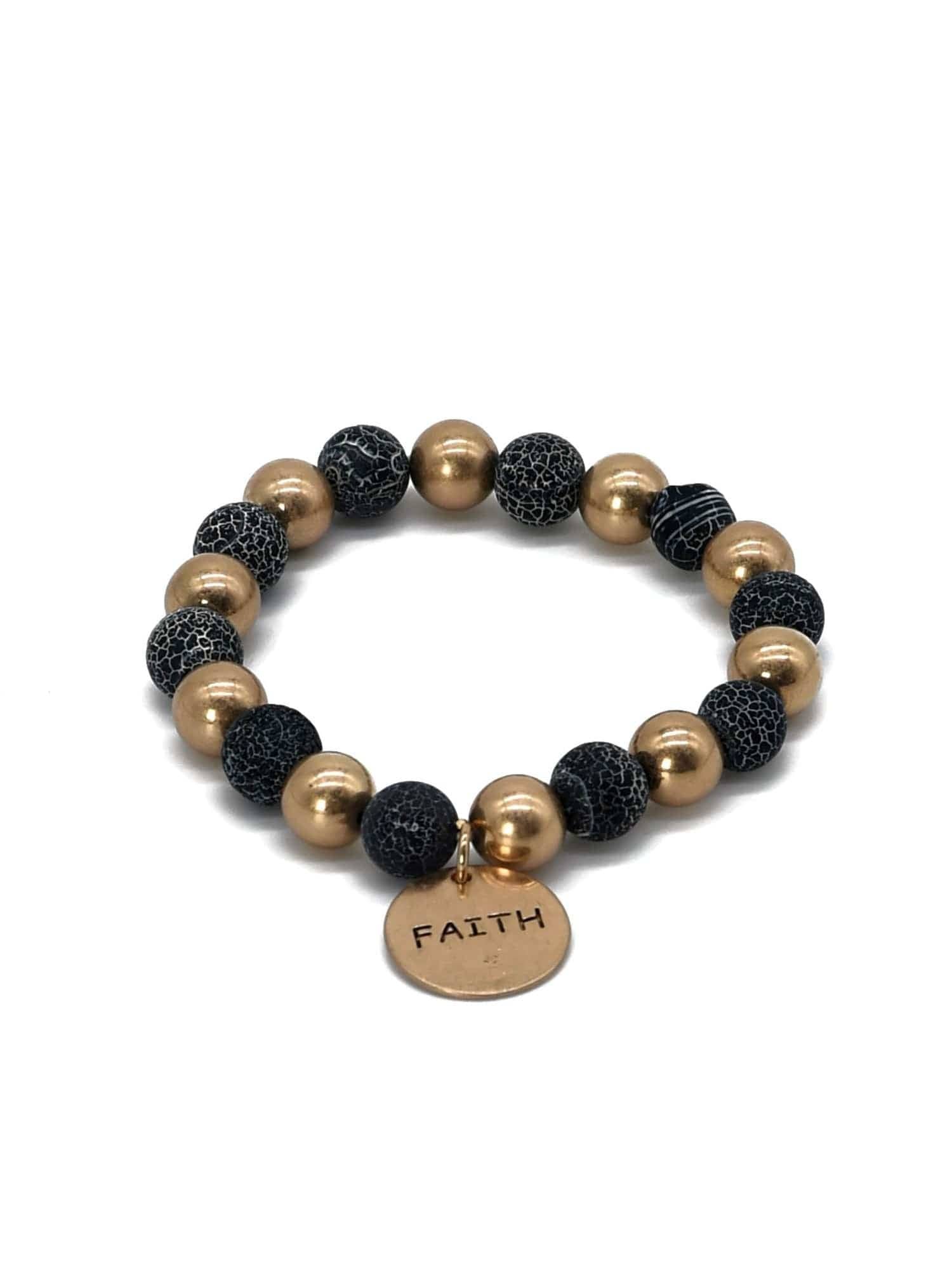 Faith Charm Semi Precious Charm Bracelet