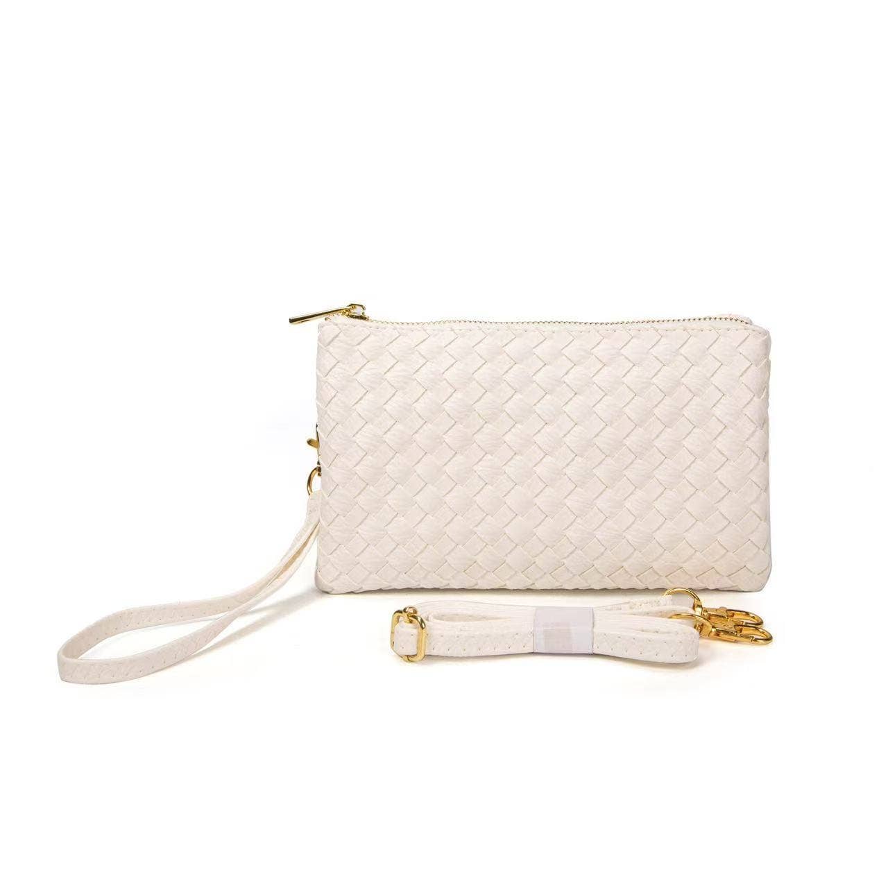 7050 Kathy Woven Three Compartment Clutch/Crossbody Bag