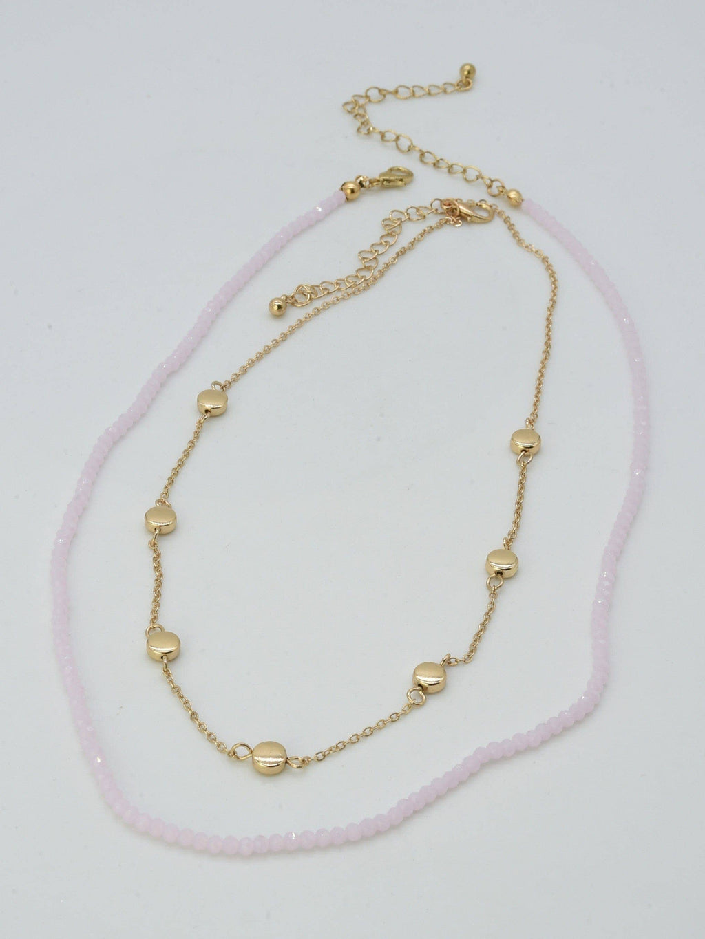 CN4404 2 Piece Chain and Glass Bead Necklace