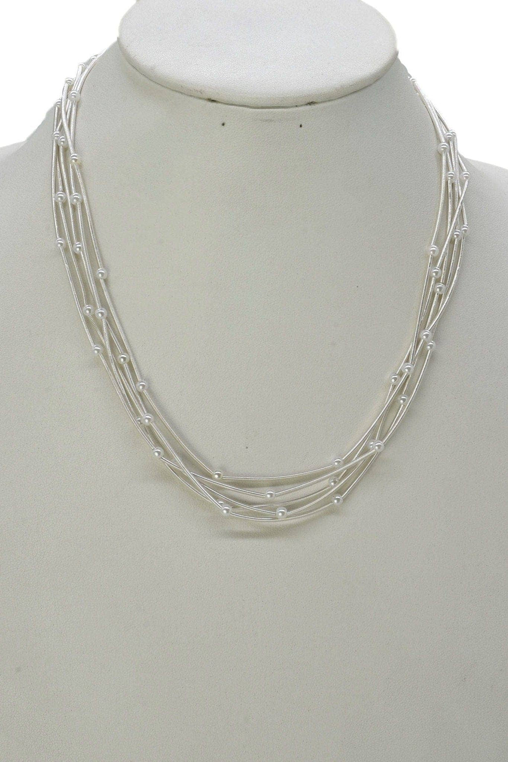 Elegant Multi Strand Pearl Beaded Necklace