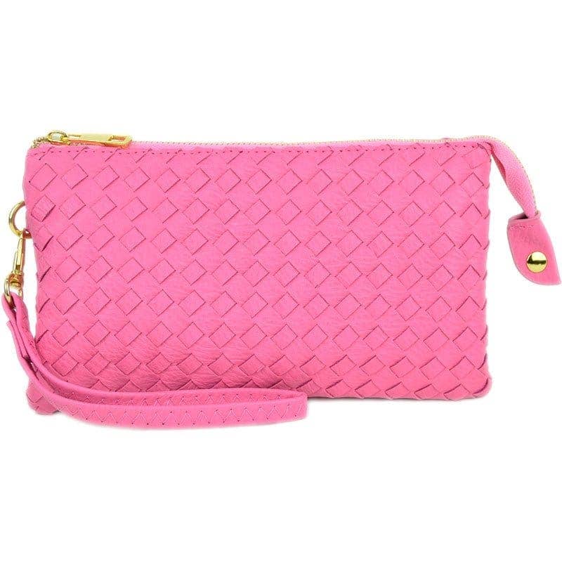 7050 Kathy Woven Three Compartment Clutch/Crossbody Bag