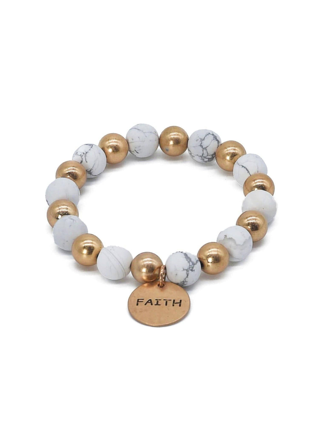 Faith Charm Semi Precious Charm Bracelet
