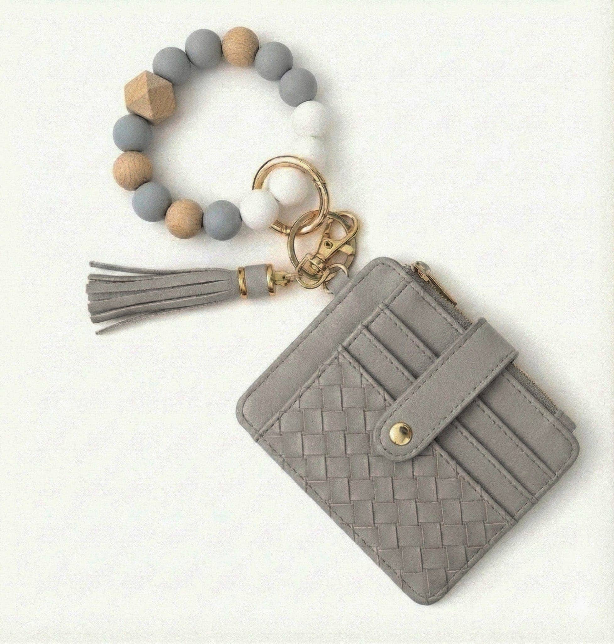 BB139x205 Nina Quilted Beaded Keychain Bracelet Wallet