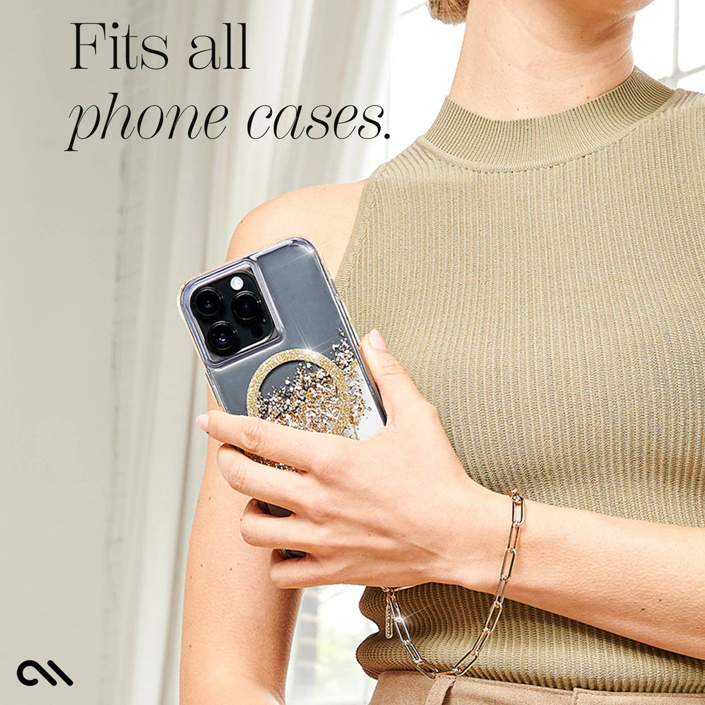 Chunky Chain Phone Charm Wristlet (Gold)