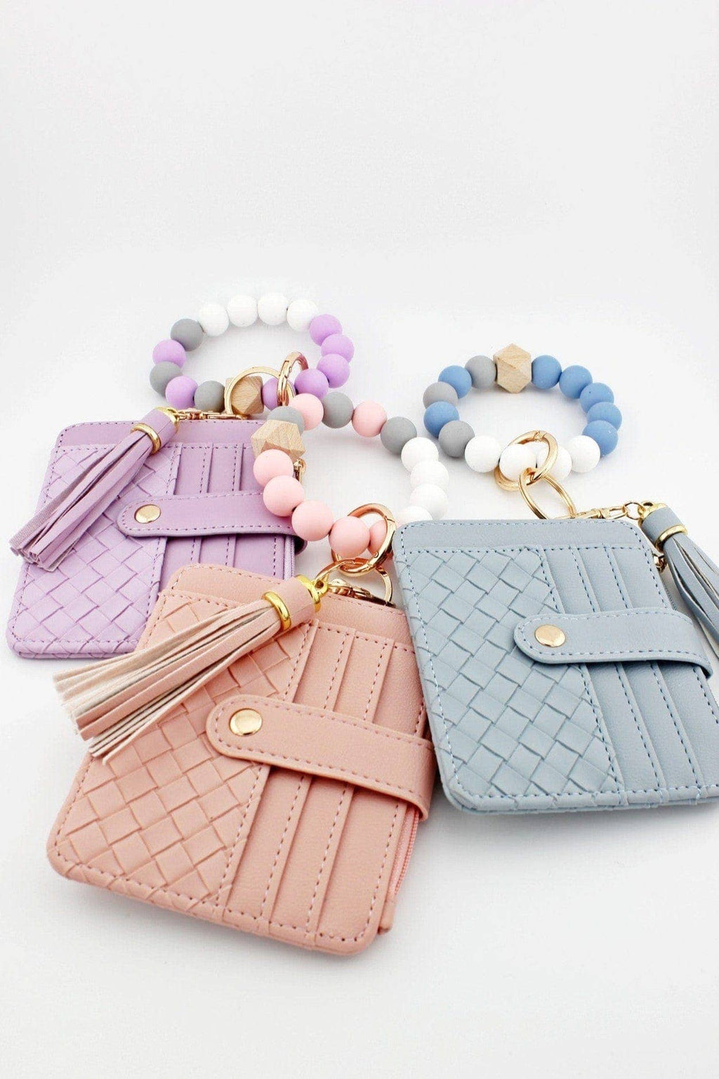 BB139x205 Nina Quilted Beaded Keychain Bracelet Wallet