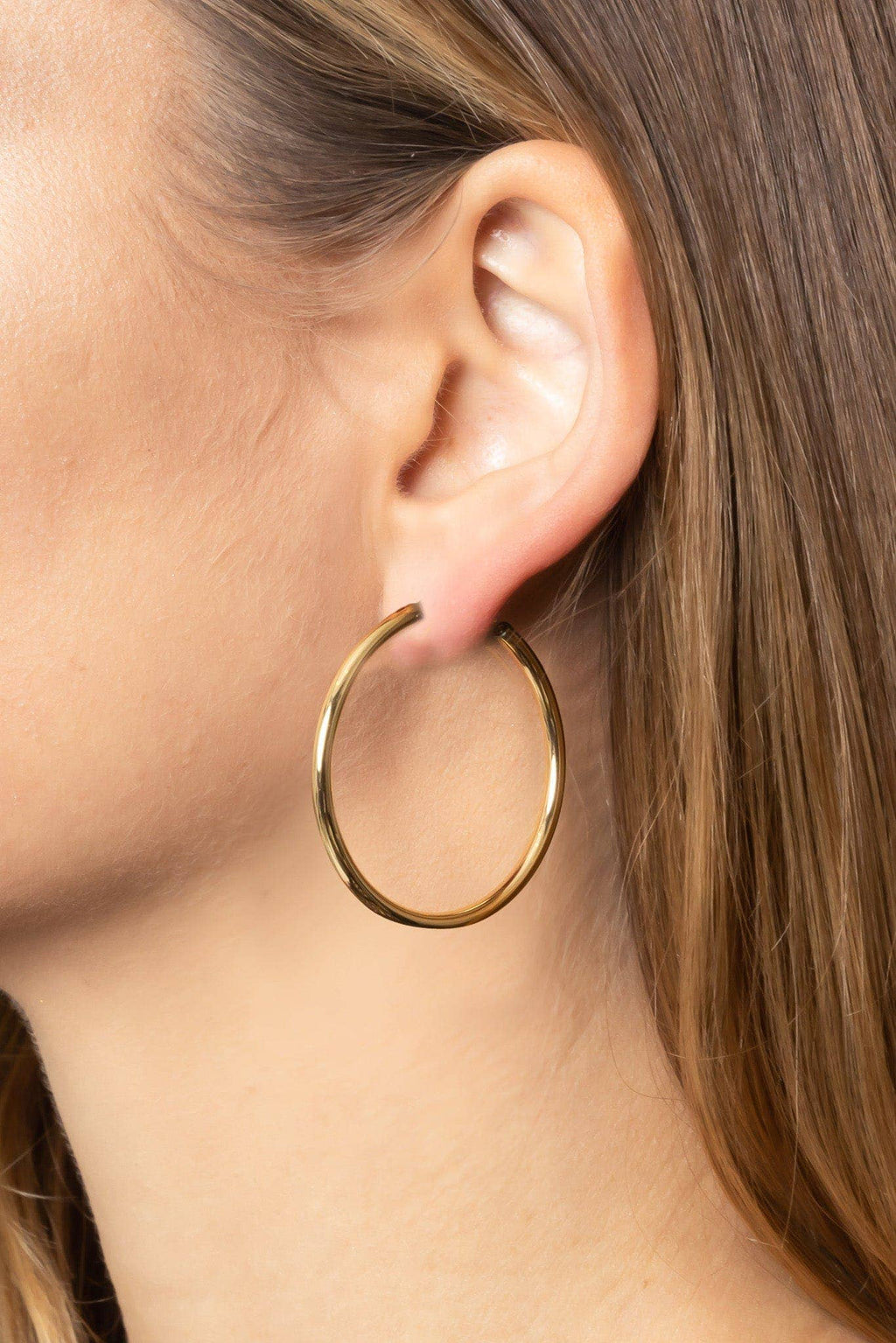 14K Gold Metal Endless Hoop Earrings