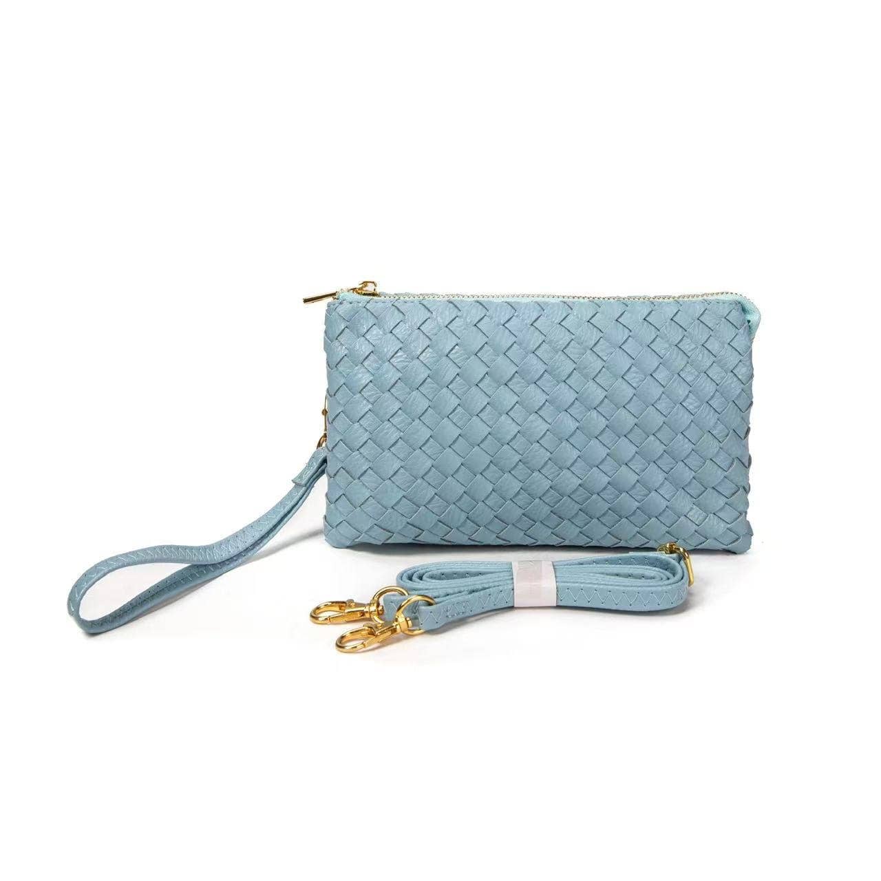 7050 Kathy Woven Three Compartment Clutch/Crossbody Bag
