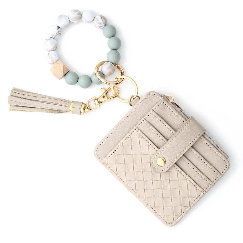BB139x205 Nina Quilted Beaded Keychain Bracelet Wallet