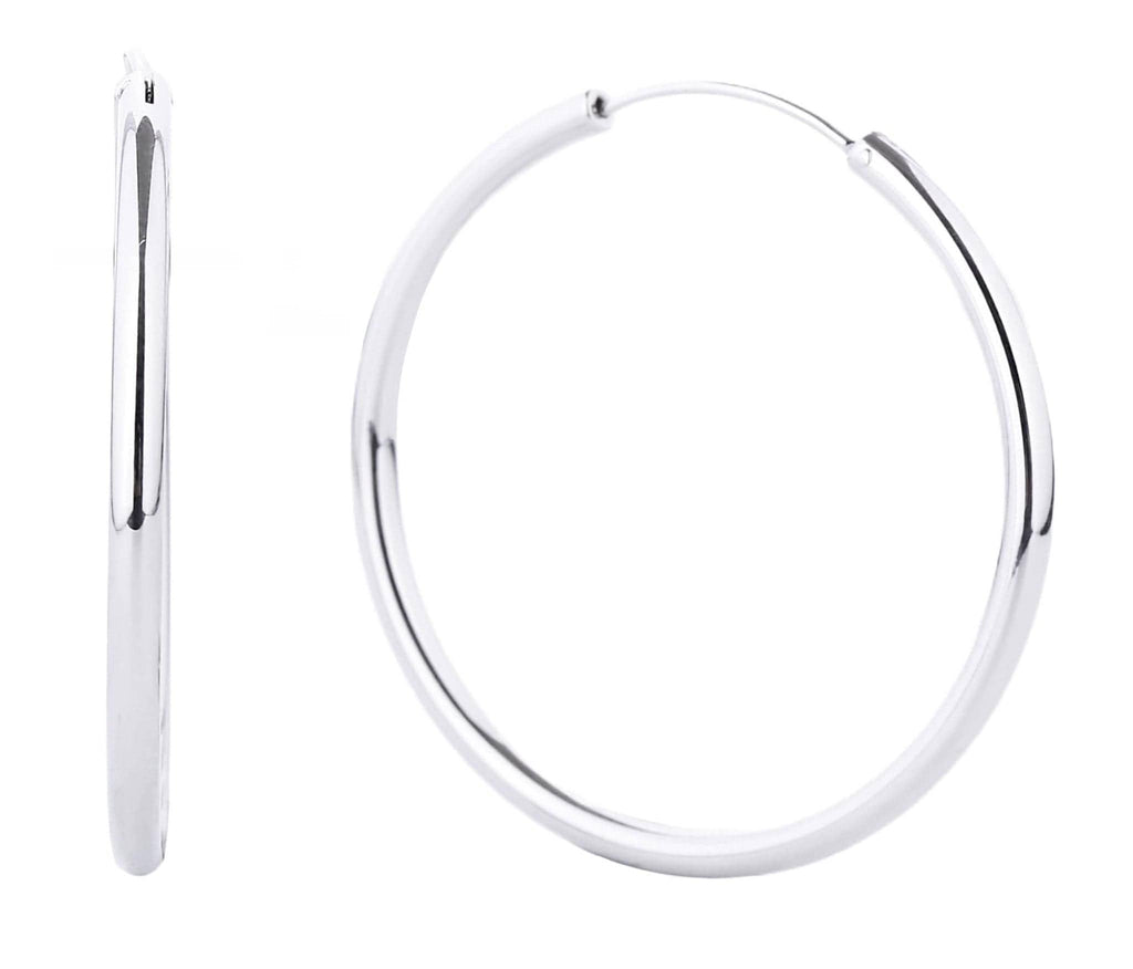 14K Gold Metal Endless Hoop Earrings