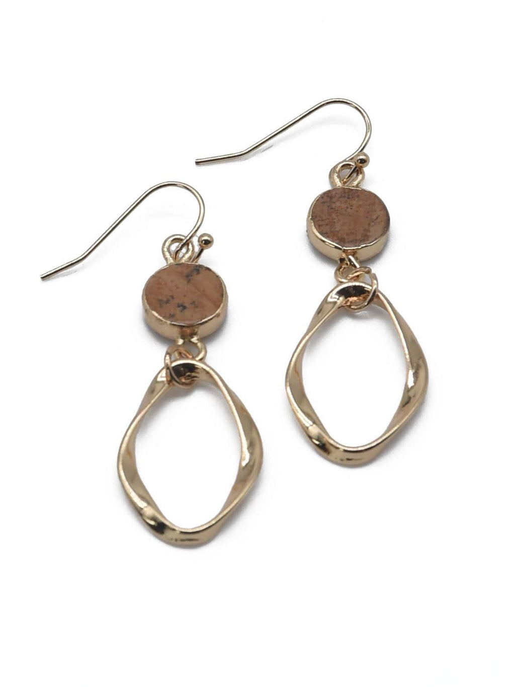 Semi Precious Stone Dangle Earrings