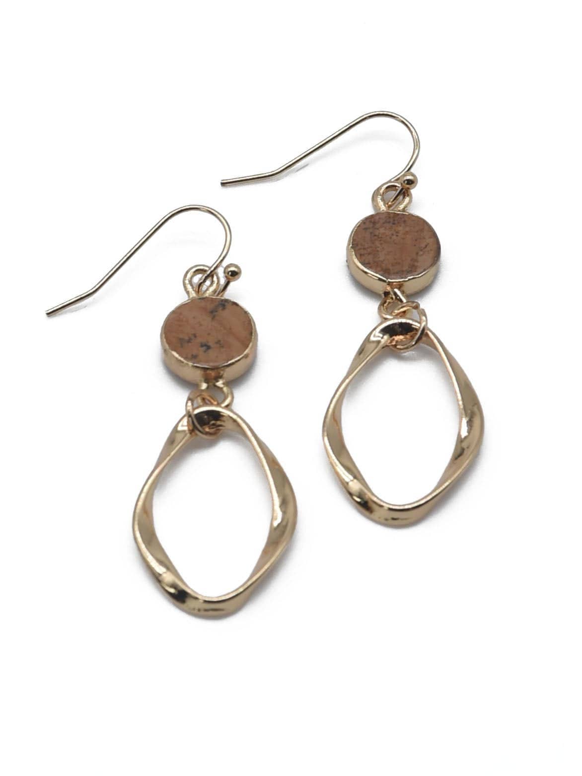 Semi Precious Stone Dangle Earrings