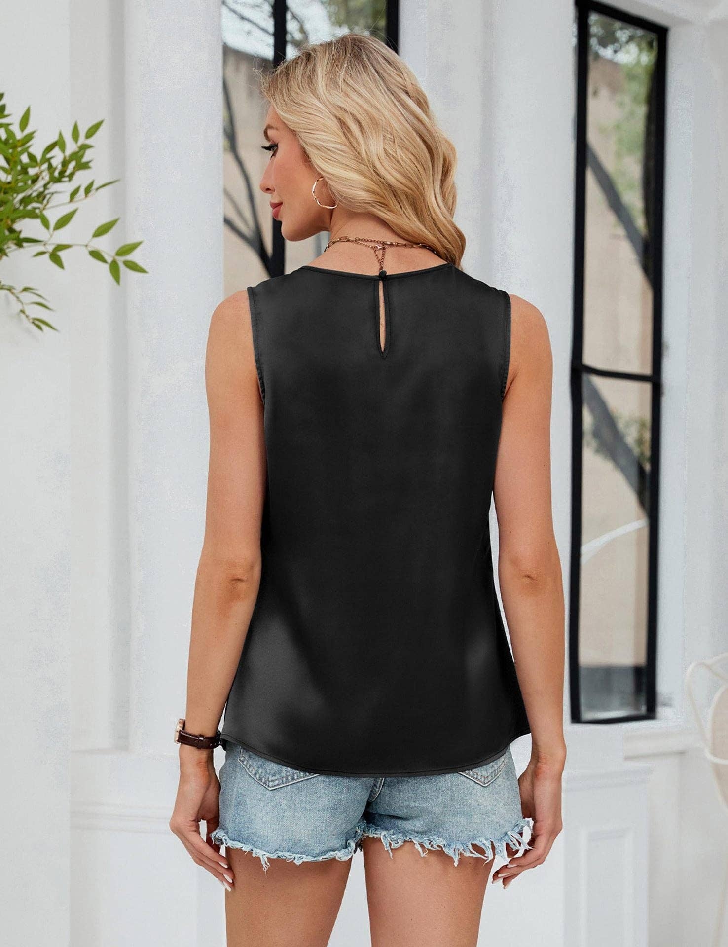 Elegant Satin Tank Top for Women Office or Casual