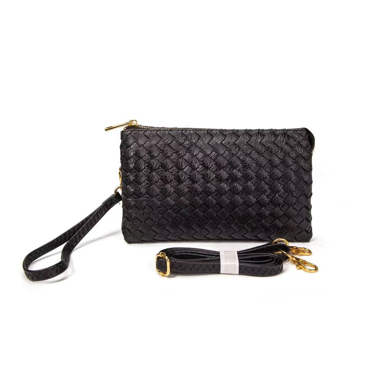 7050 Kathy Woven Three Compartment Clutch/Crossbody Bag