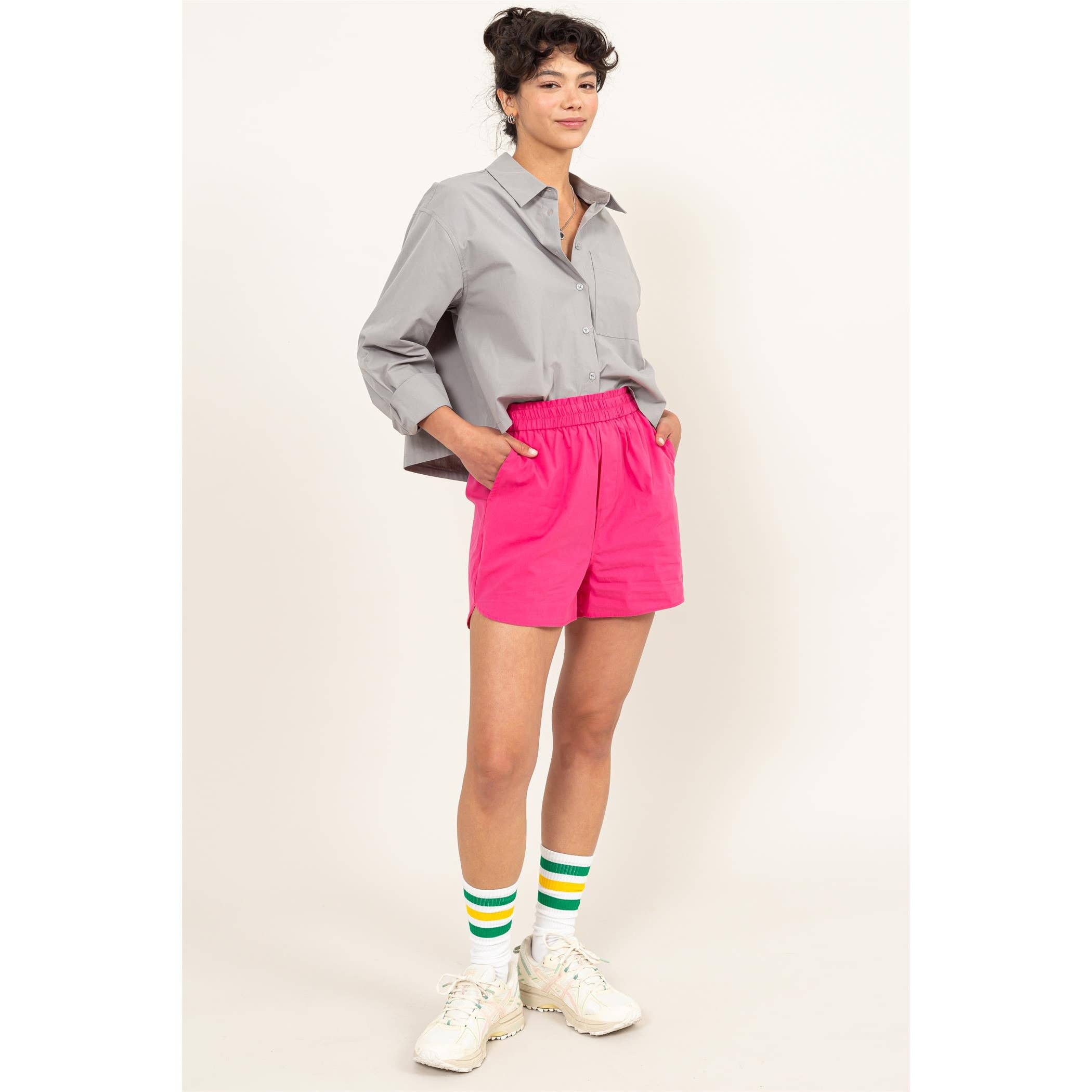 Poplin High Waist Shorts