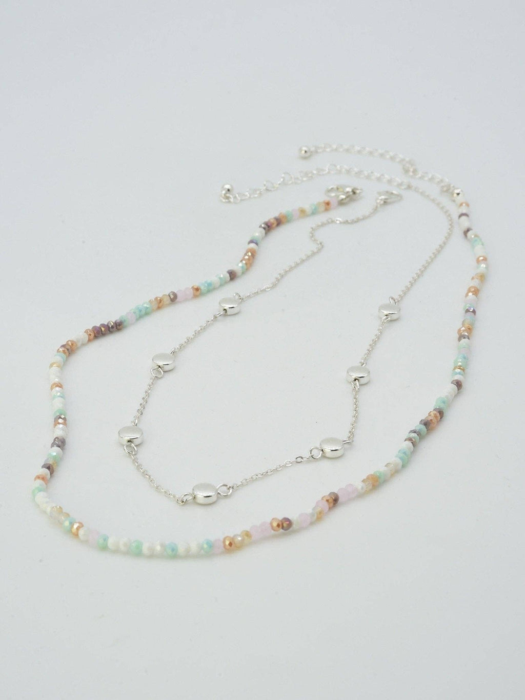 CN4404 2 Piece Chain and Glass Bead Necklace