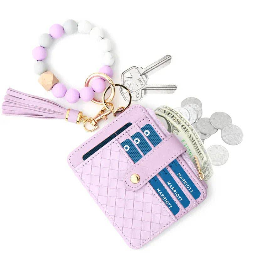 BB139x205 Nina Quilted Beaded Keychain Bracelet Wallet