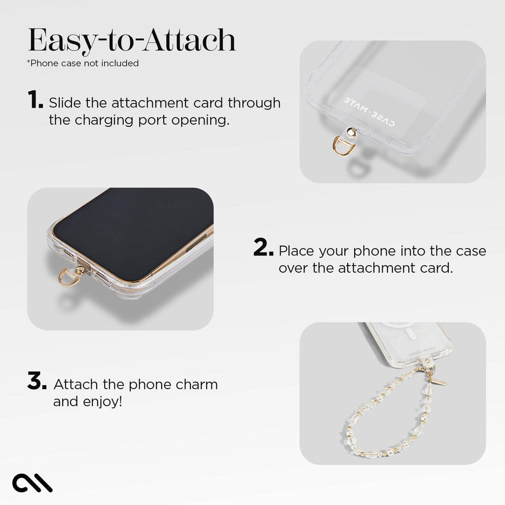 Crystal Pearl Gold Phone Charm