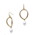 Gold Open Circle with Pearl Accents .75" Earring